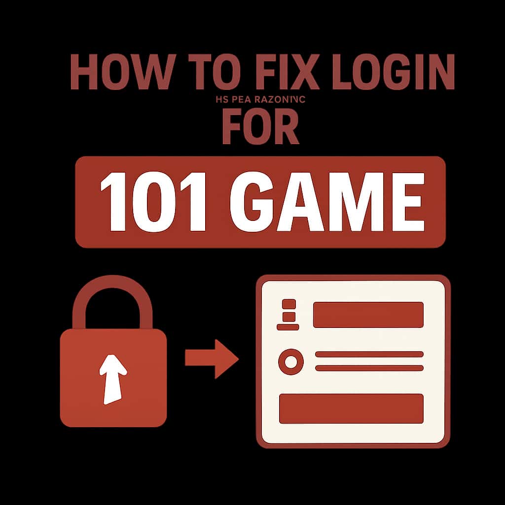 An educational illustration on fixing login issues for 101 Game.