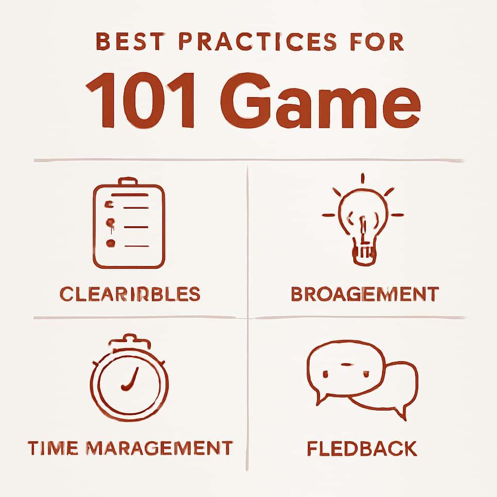 Illustration depicting best practices for effective gameplay in 101 Game.