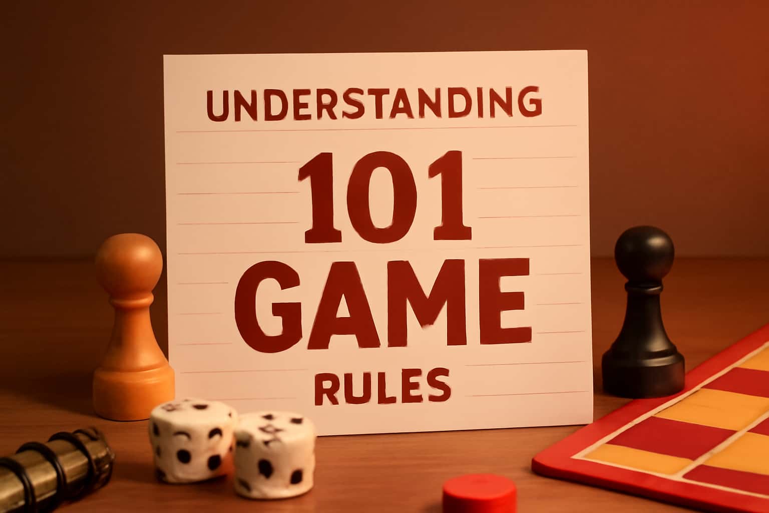 A visual representation of the 101 Game rules with a modern design.